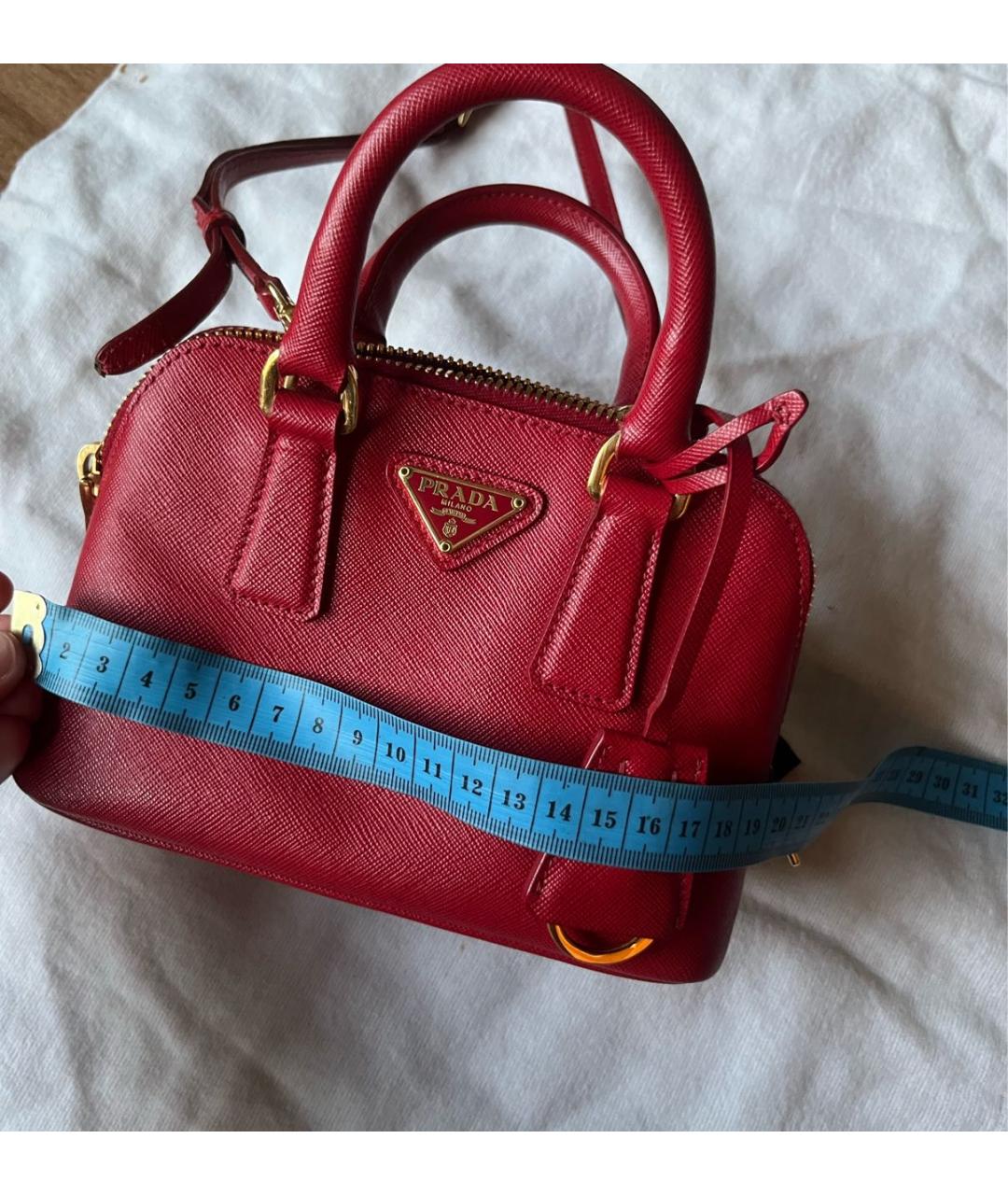 PRADA Бордовая кожаная сумка через плечо, фото 5