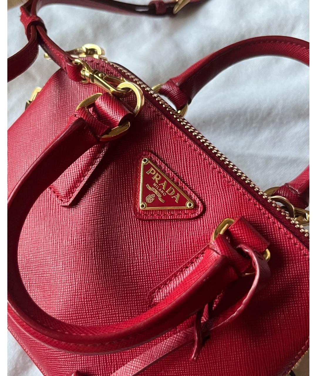 PRADA Бордовая кожаная сумка через плечо, фото 2