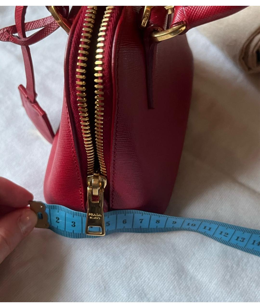 PRADA Бордовая кожаная сумка через плечо, фото 7