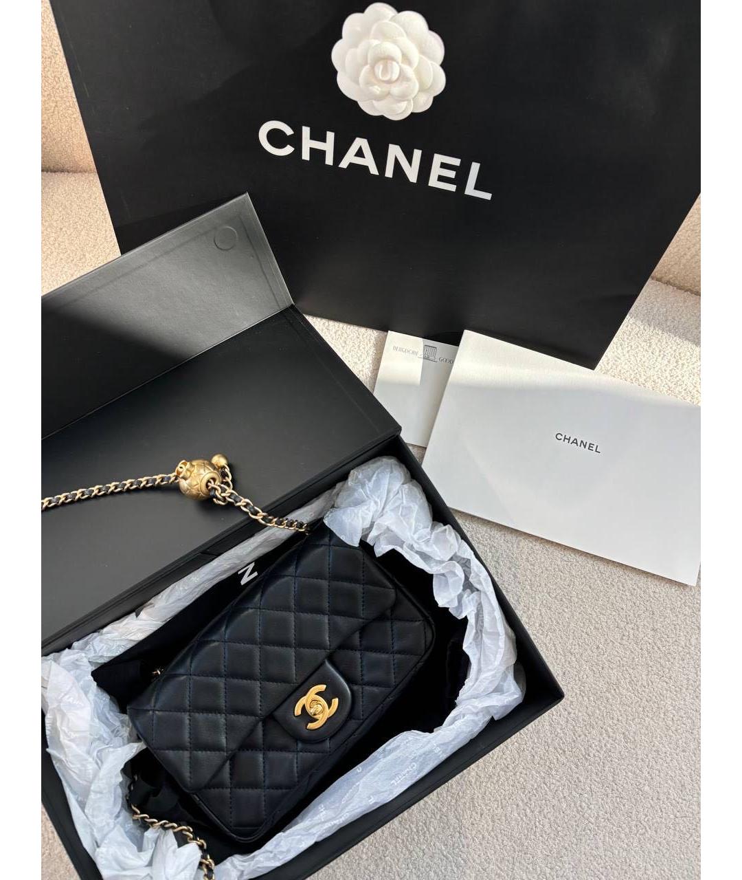 CHANEL Черная кожаная сумка через плечо, фото 4