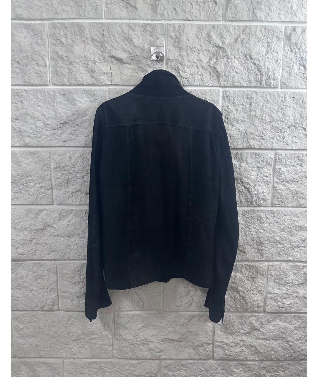 RICK OWENS Черная кожаная куртка, фото 2