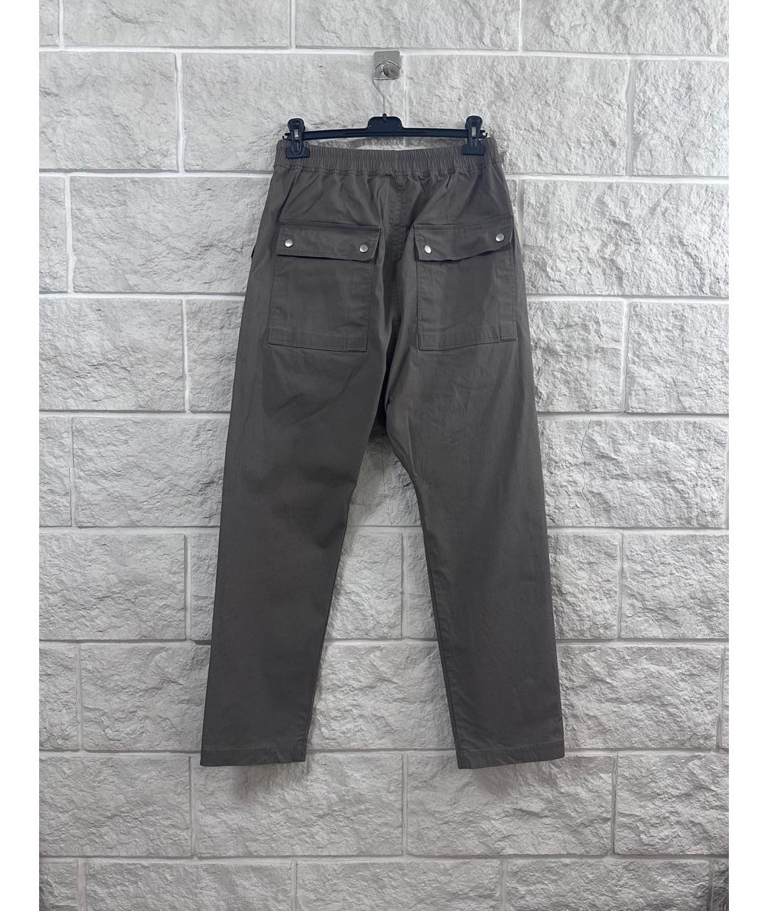 RICK OWENS Серые хлопковые повседневные брюки, фото 2
