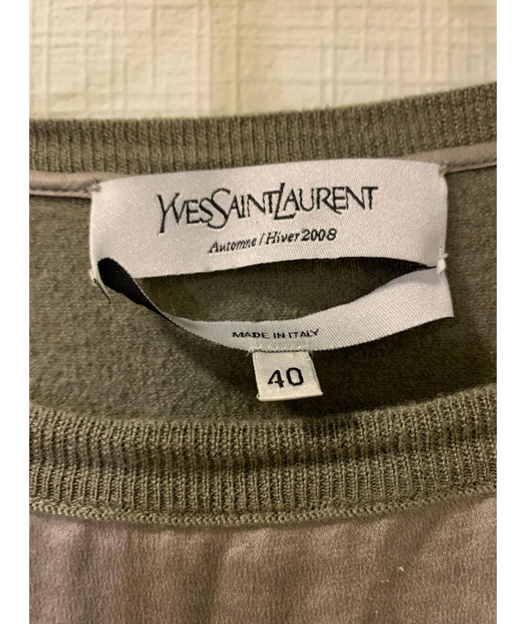 SAINT LAURENT Серебряное шелковое повседневное платье, фото 3
