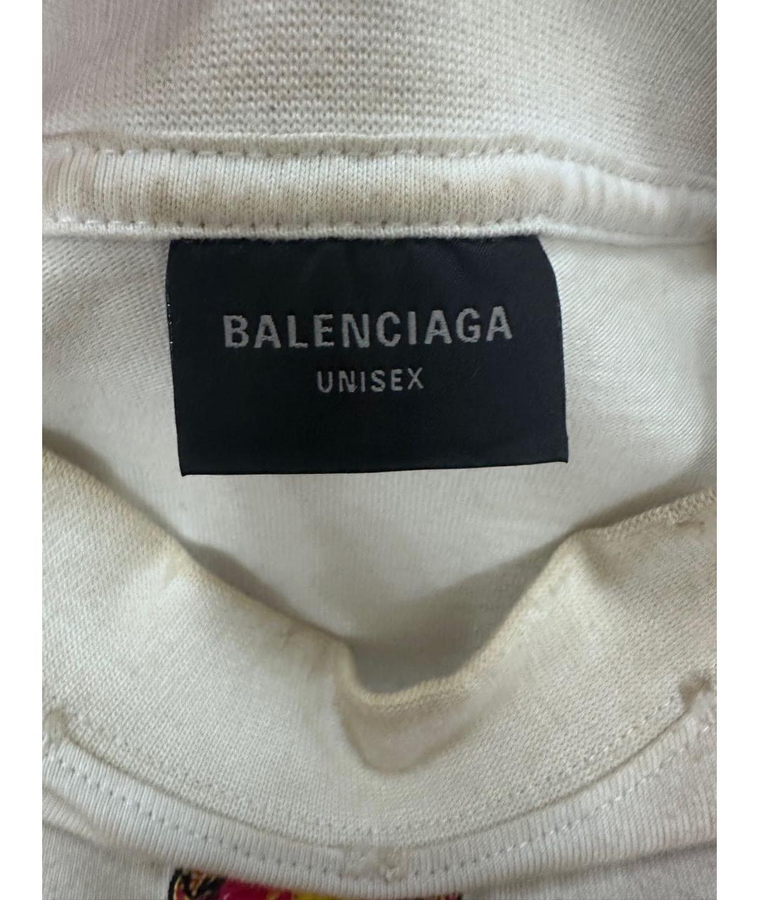 BALENCIAGA Бежевая хлопковая футболка, фото 5