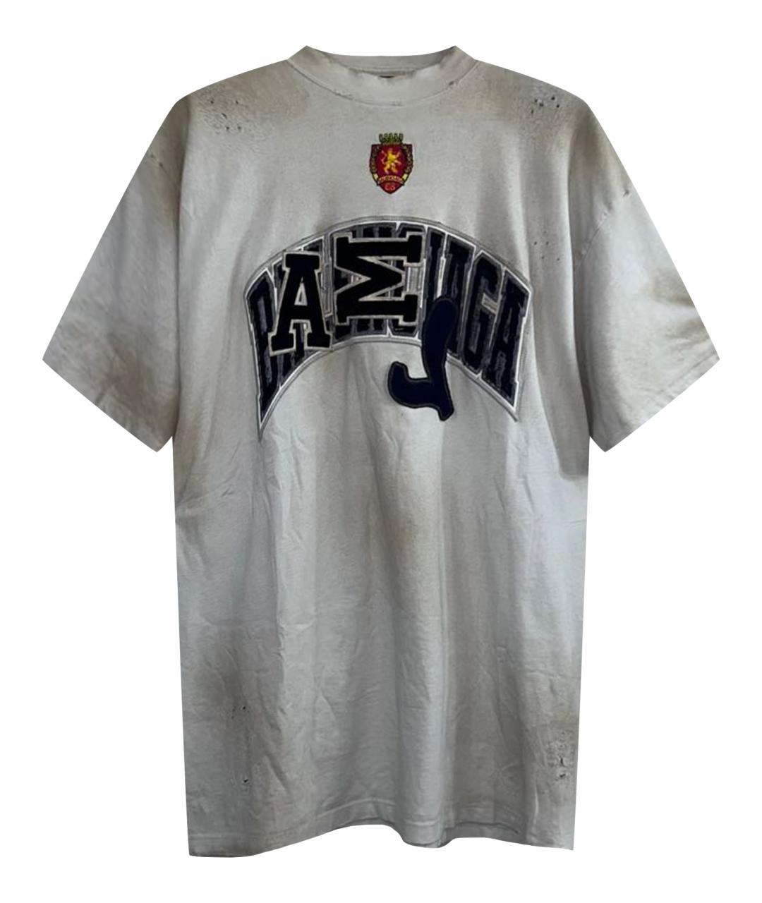 BALENCIAGA Бежевая хлопковая футболка, фото 1