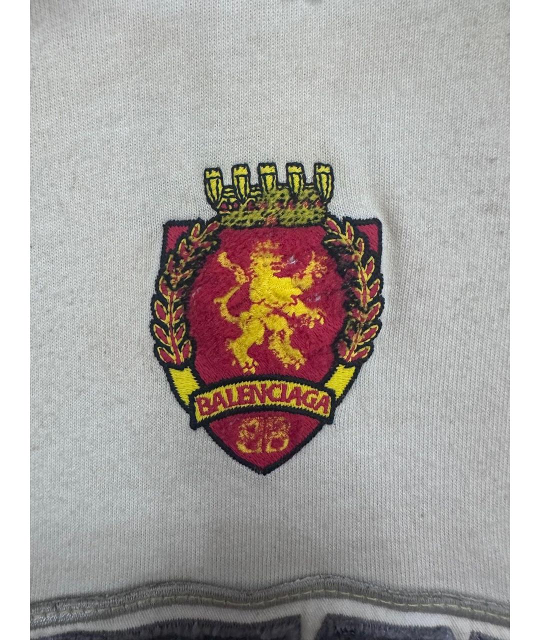 BALENCIAGA Бежевая хлопковая футболка, фото 4