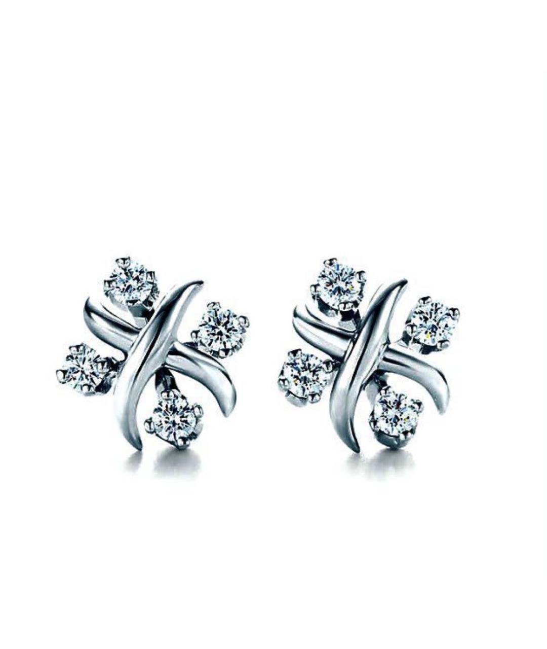 TIFFANY&CO Серебряные платиновые серьги, фото 1