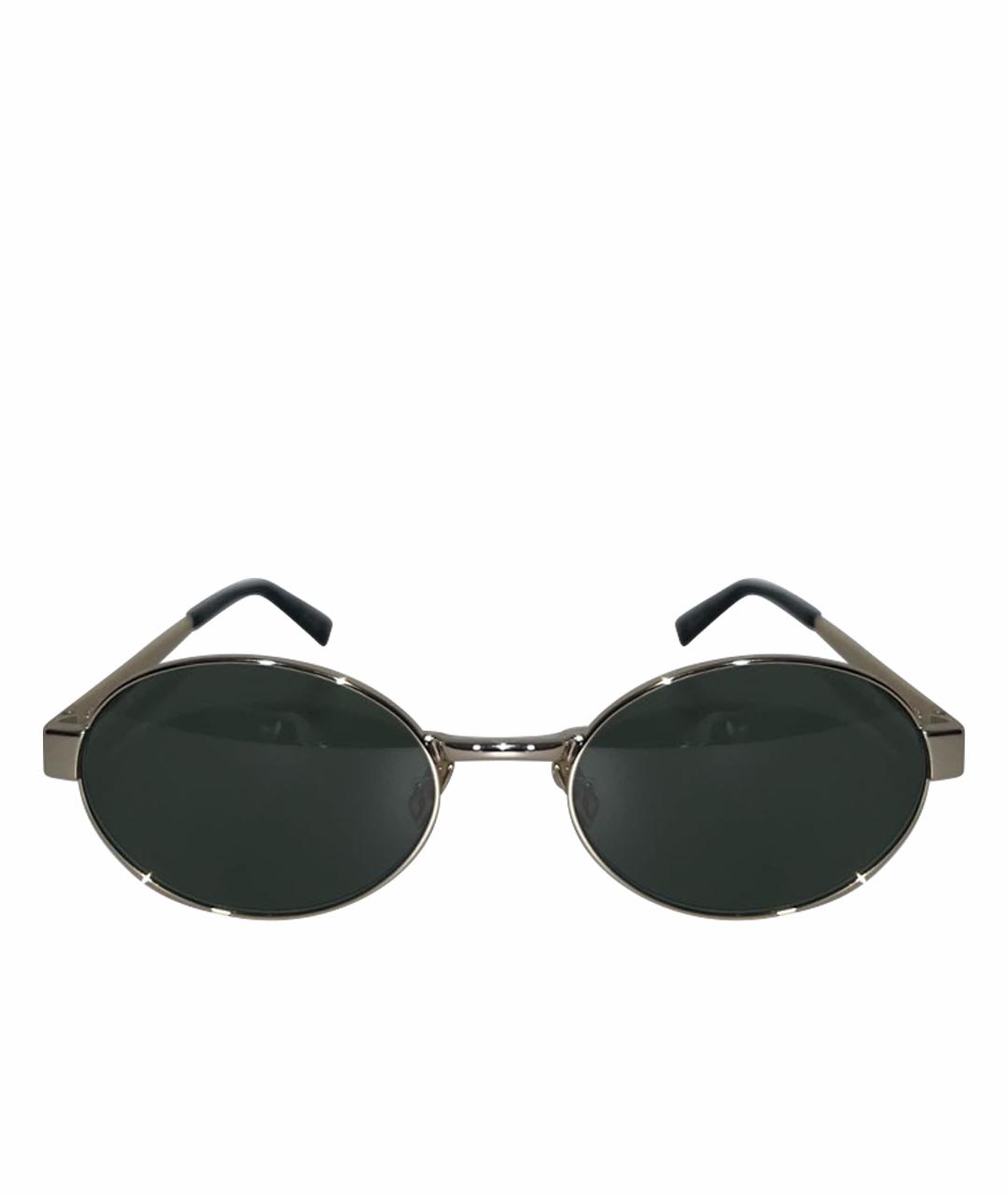 SAINT LAURENT Золотые металлические солнцезащитные очки, фото 1
