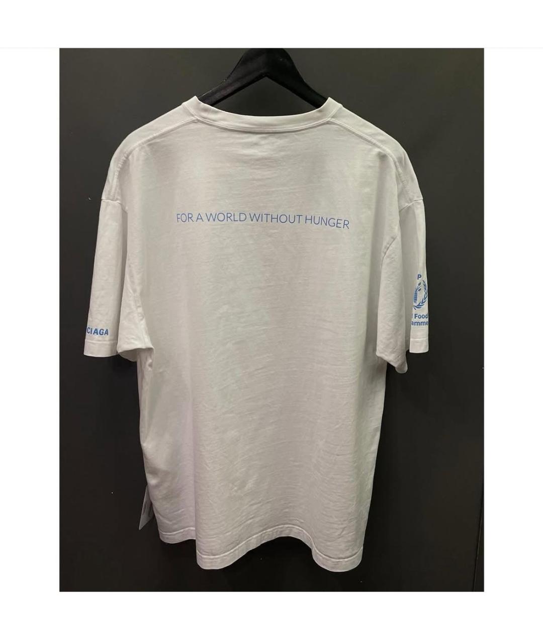 BALENCIAGA Белая хлопковая футболка, фото 2