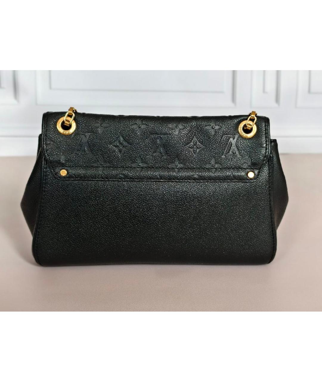 LOUIS VUITTON Черная кожаная сумка с короткими ручками, фото 3