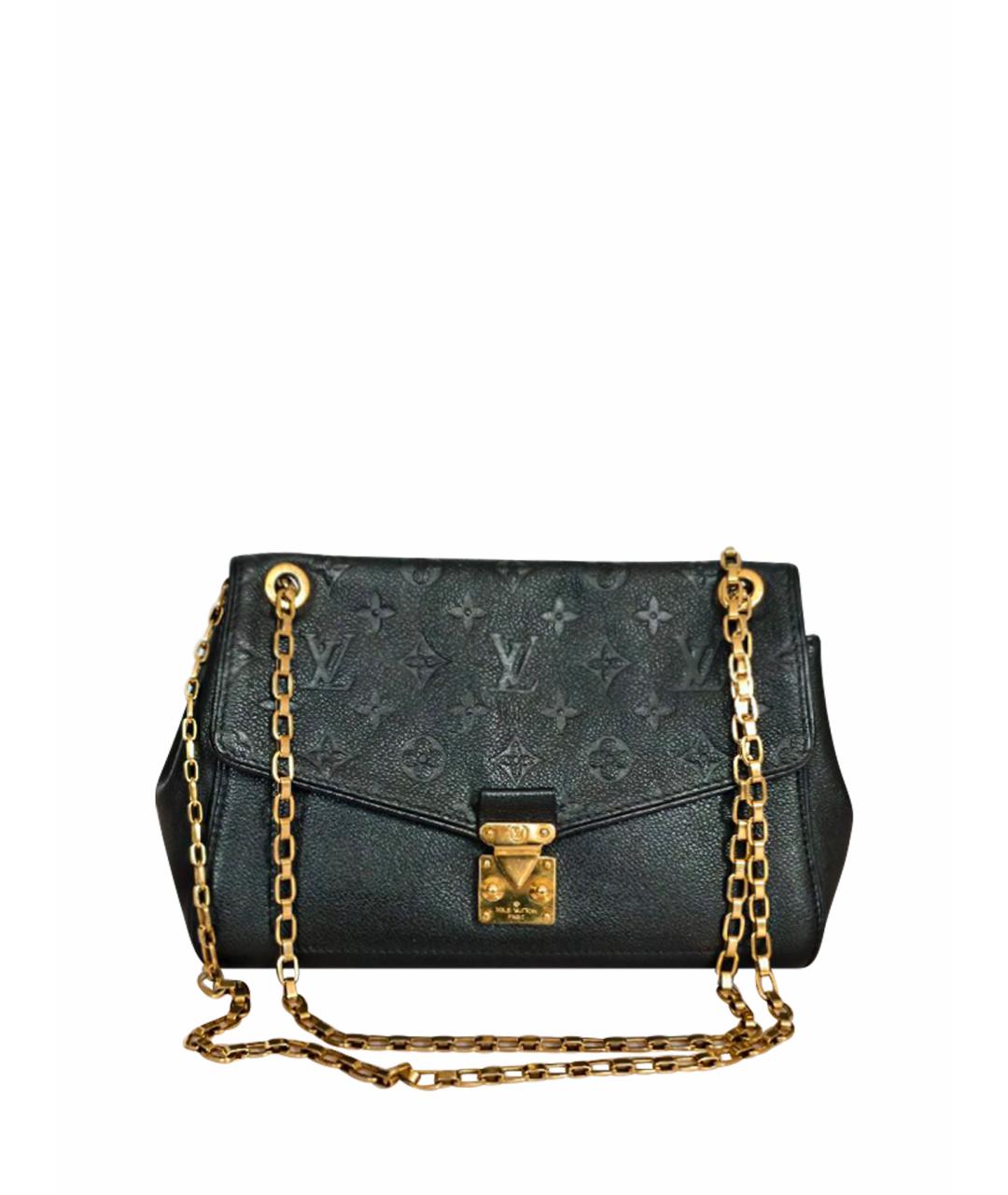 LOUIS VUITTON Черная кожаная сумка с короткими ручками, фото 1