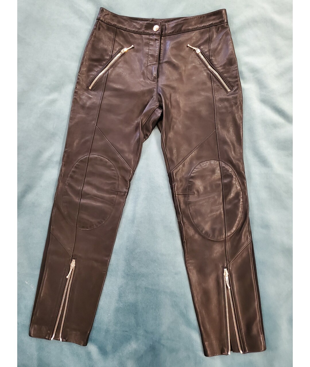 ALEXANDER WANG Черные кожаные прямые брюки, фото 5