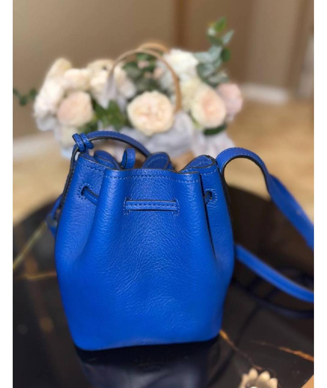 POLO RALPH LAUREN Синяя кожаная сумка через плечо, фото 3