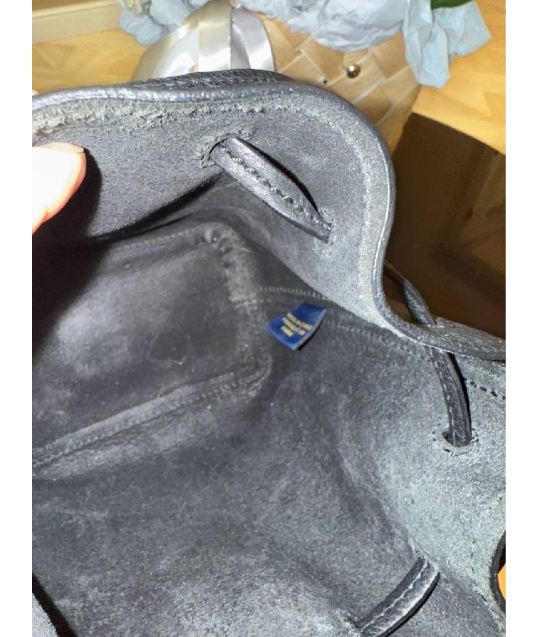 POLO RALPH LAUREN Синяя кожаная сумка через плечо, фото 4