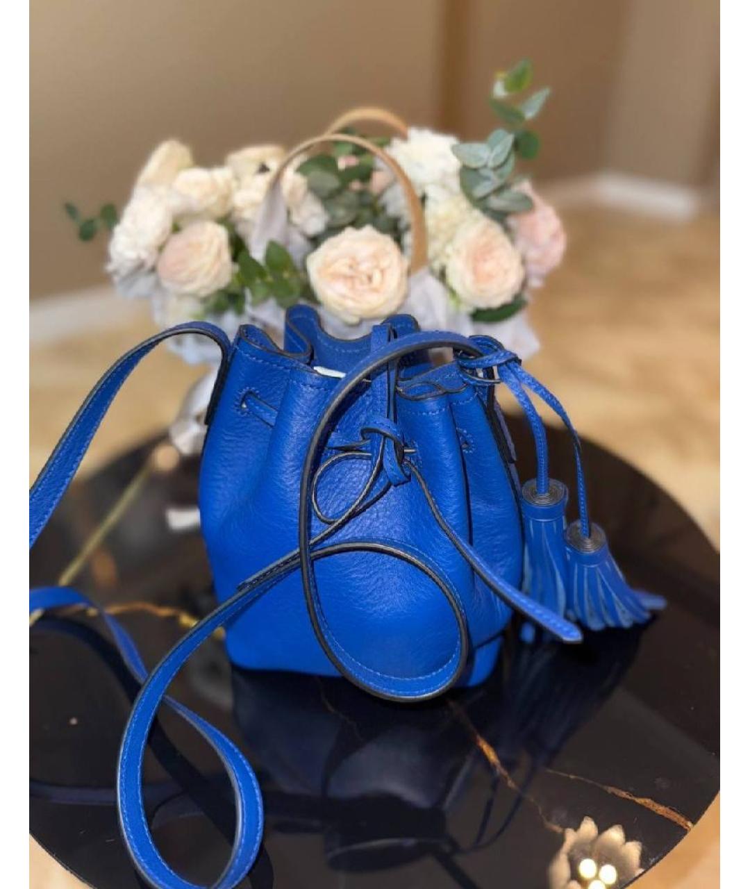 POLO RALPH LAUREN Синяя кожаная сумка через плечо, фото 7