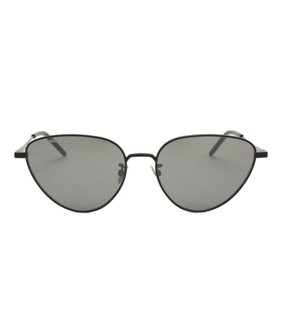 SAINT LAURENT Черные металлические солнцезащитные очки, фото 1