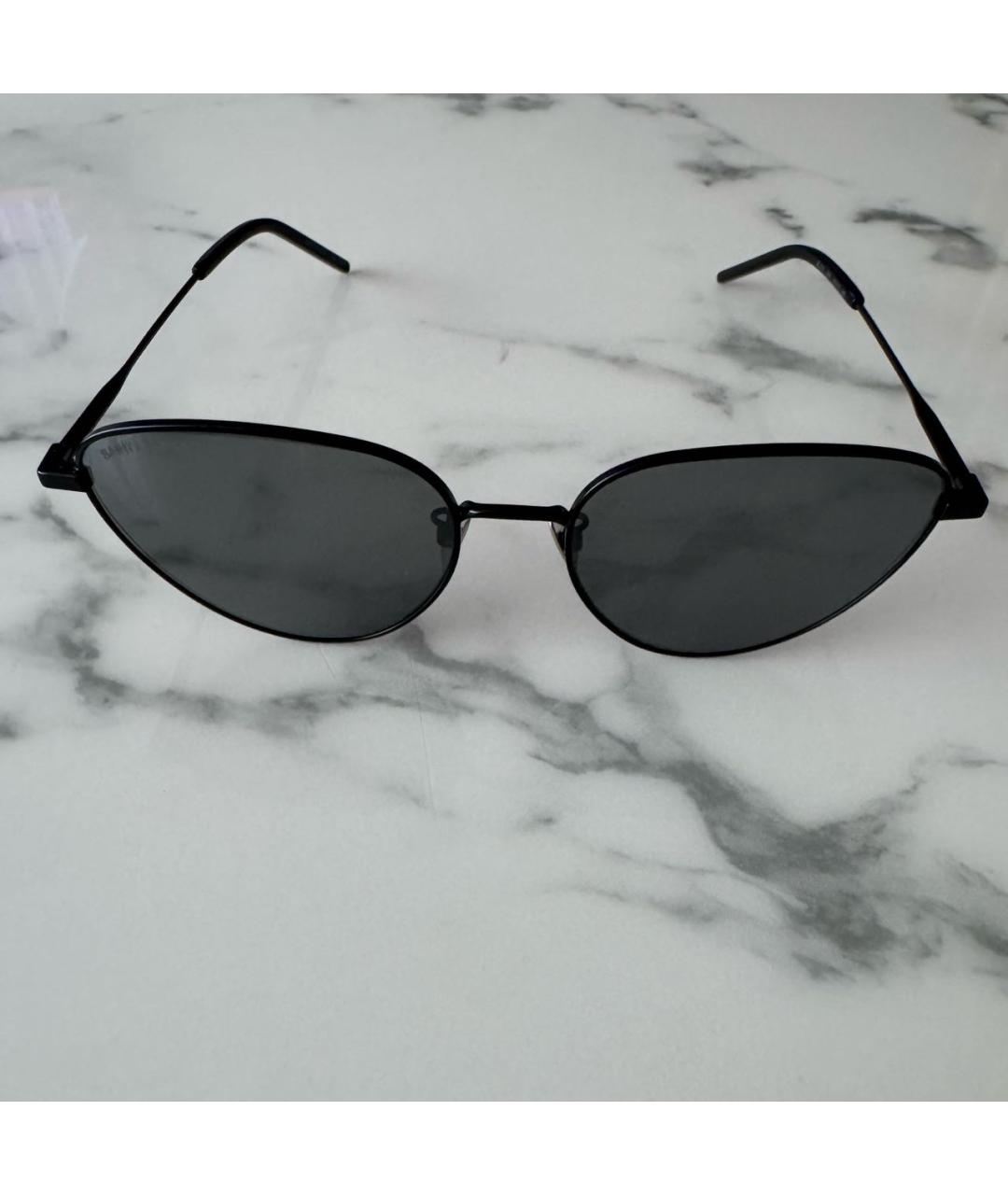 SAINT LAURENT Черные металлические солнцезащитные очки, фото 4