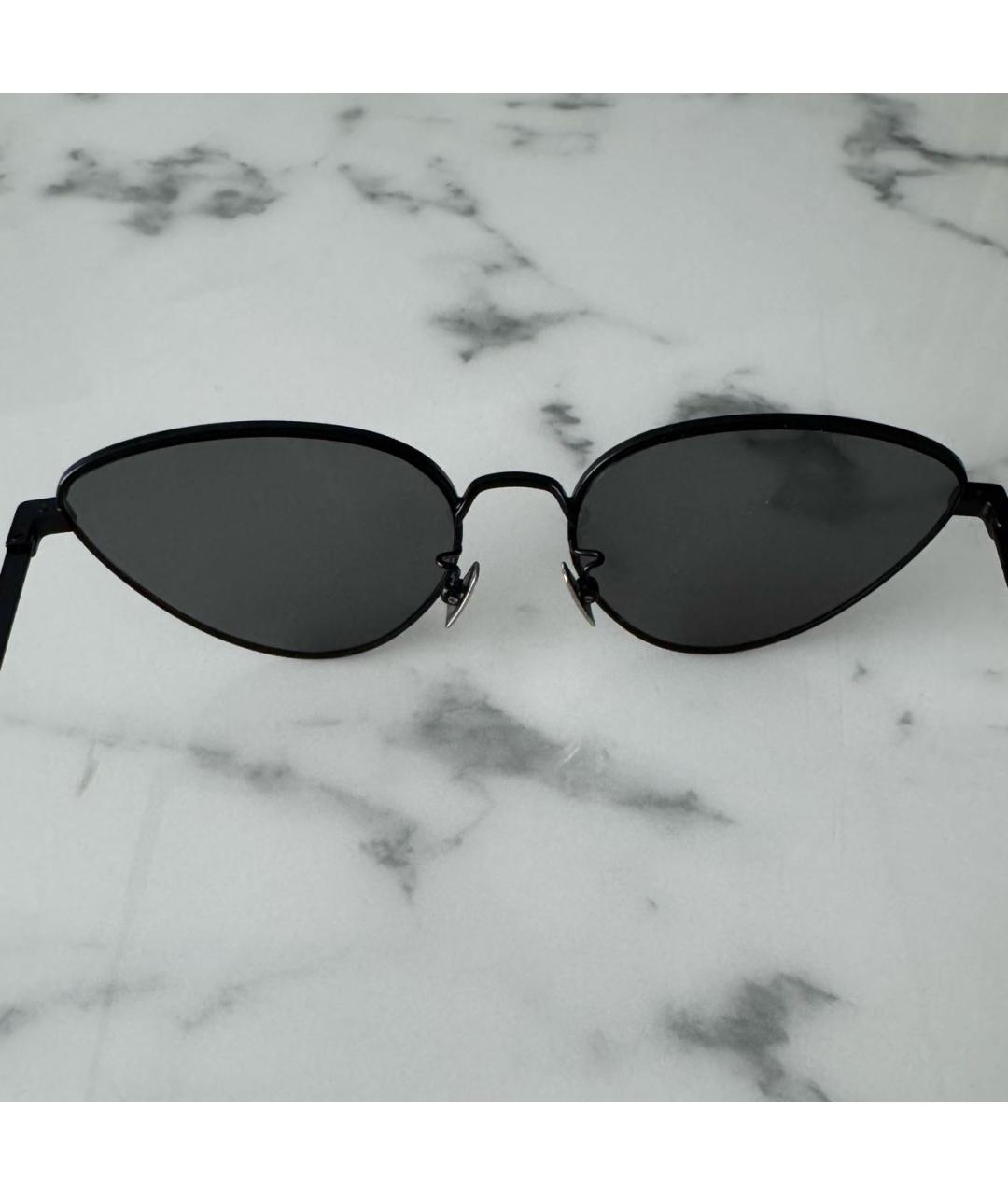 SAINT LAURENT Черные металлические солнцезащитные очки, фото 3