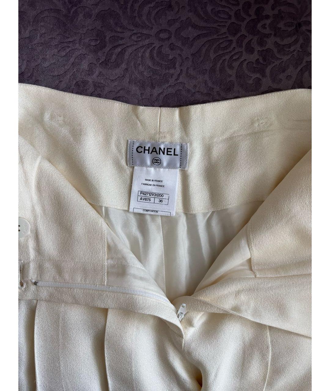 CHANEL Белые шелковые шорты, фото 4