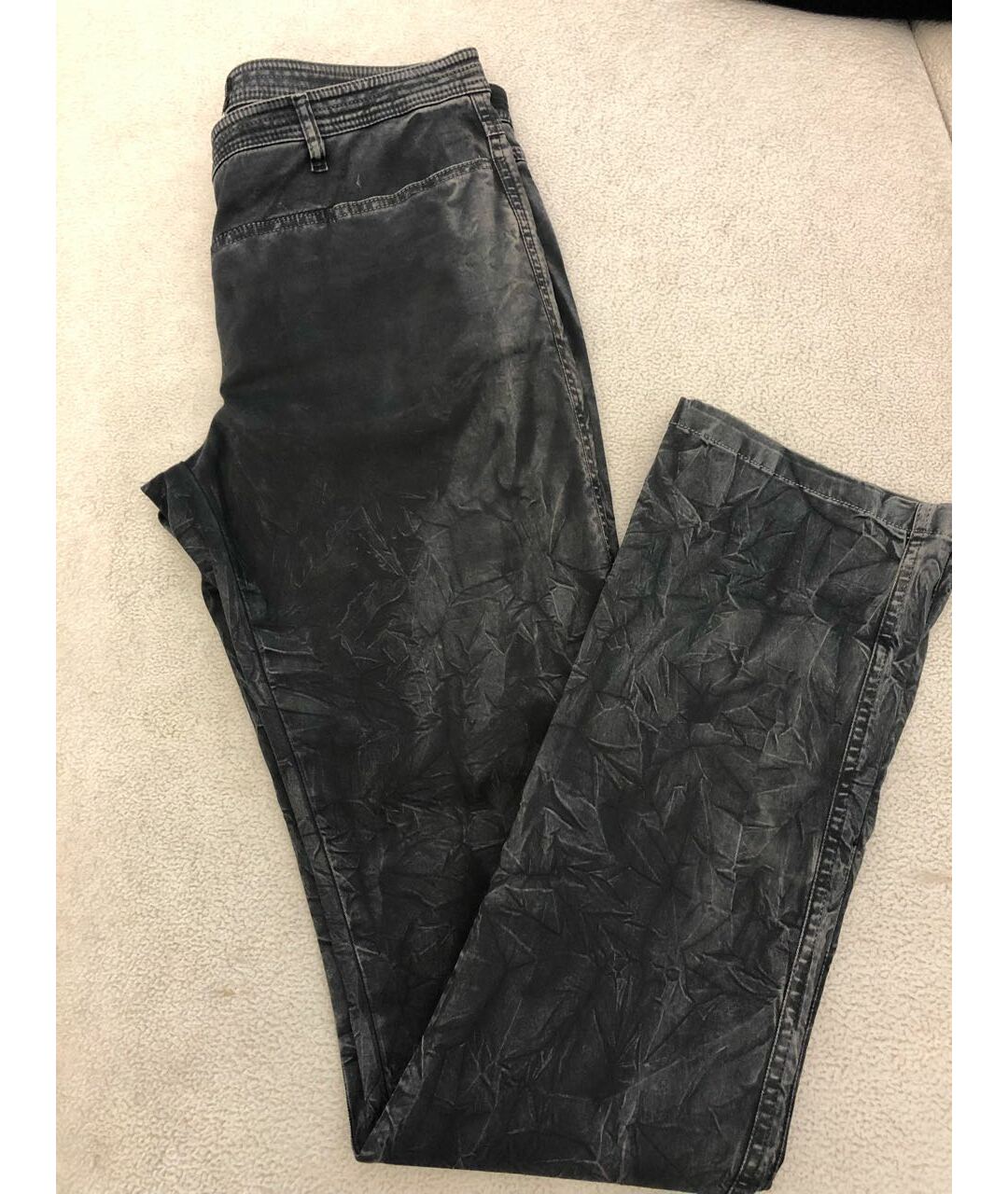CHANEL PRE-OWNED Черные хлопко-эластановые прямые джинсы, фото 2