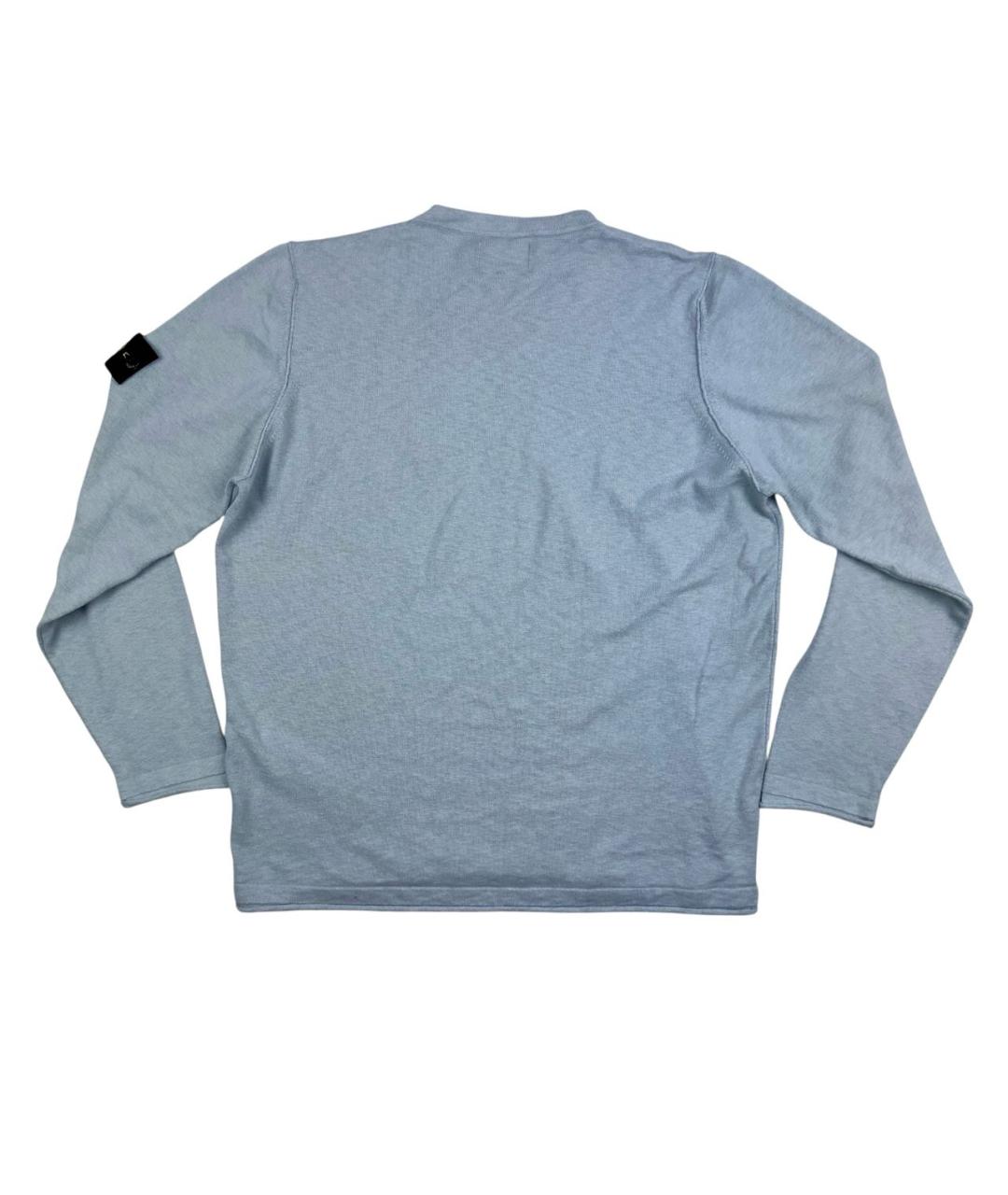 STONE ISLAND Голубой хлопко-эластановый джемпер / свитер, фото 2