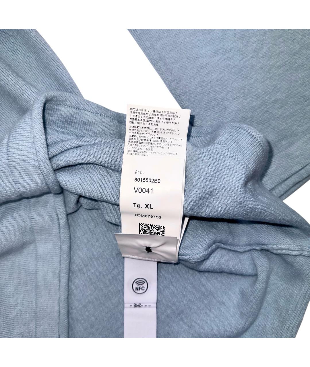 STONE ISLAND Голубой хлопко-эластановый джемпер / свитер, фото 6