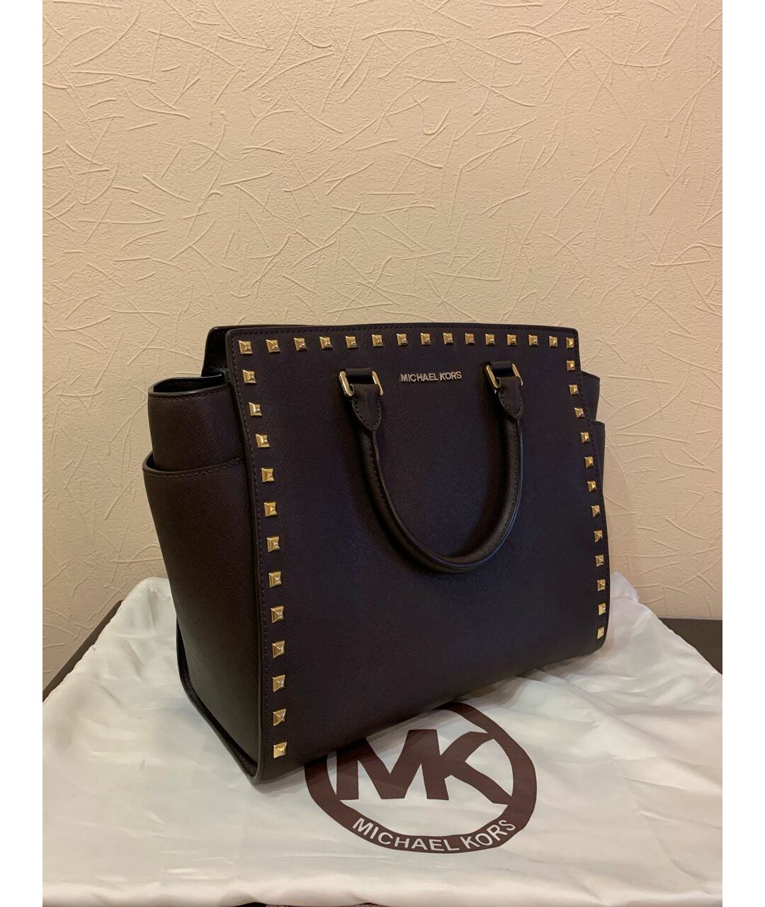 MICHAEL KORS Коричневая кожаная сумка тоут, фото 2