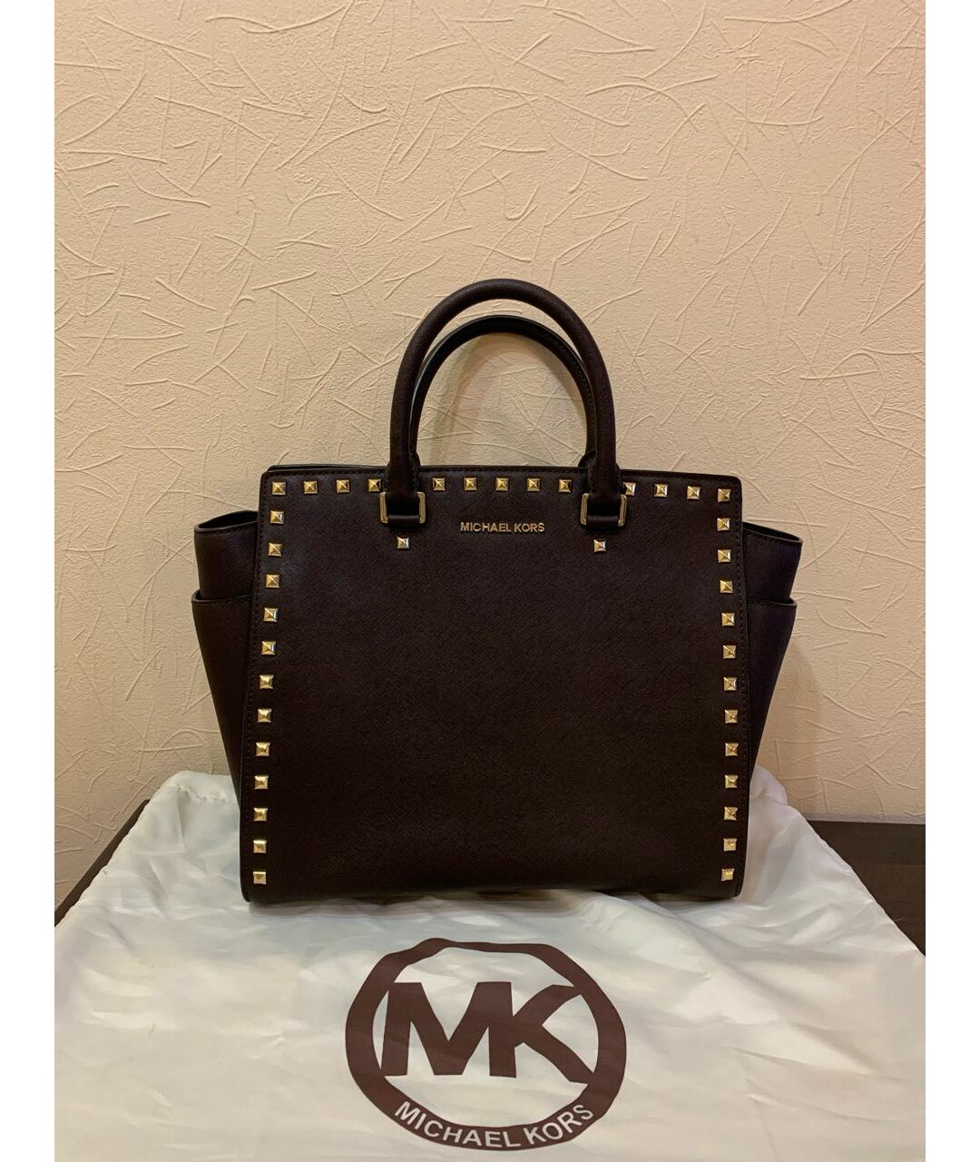 MICHAEL KORS Коричневая кожаная сумка тоут, фото 6