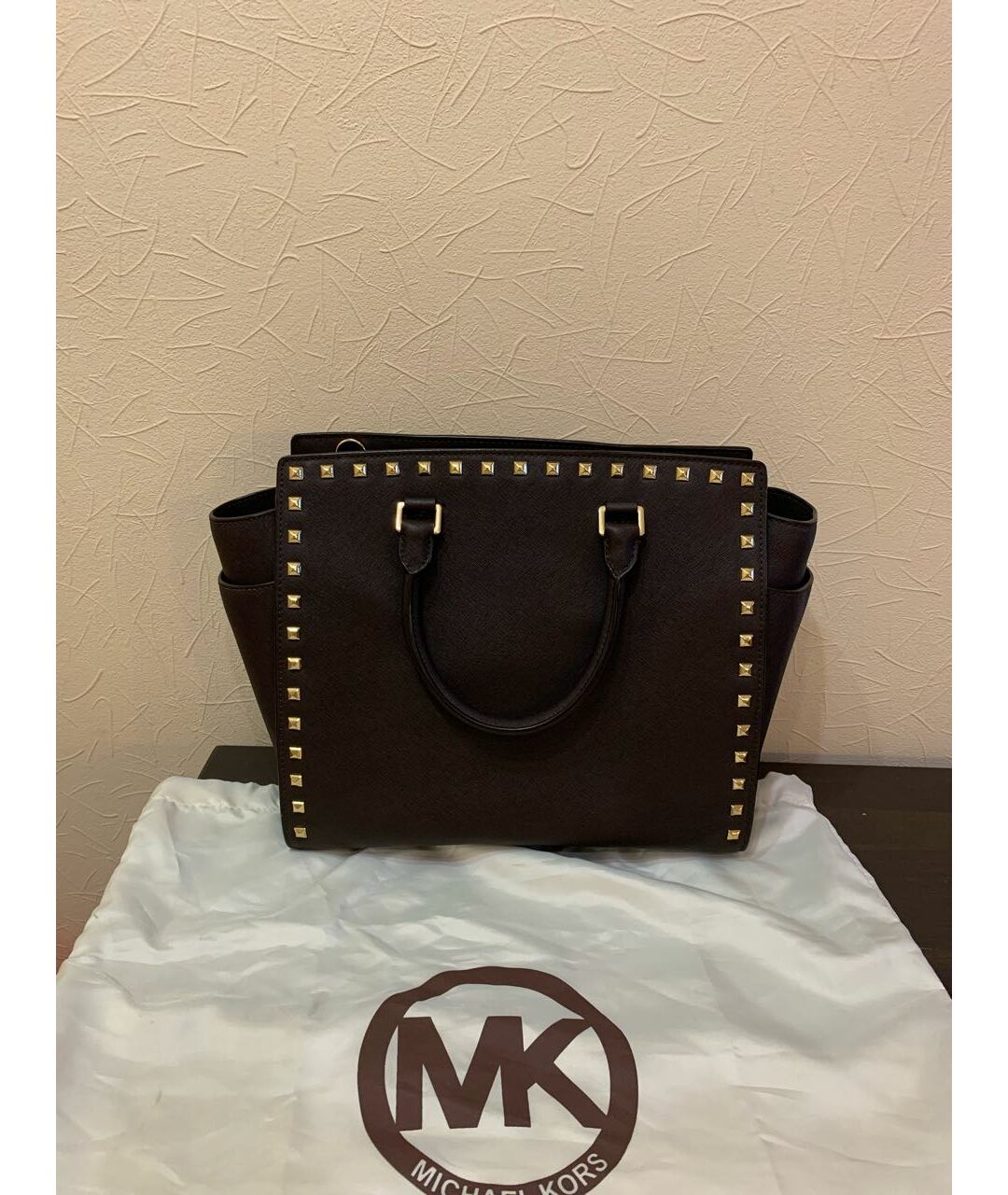 MICHAEL KORS Коричневая кожаная сумка тоут, фото 3
