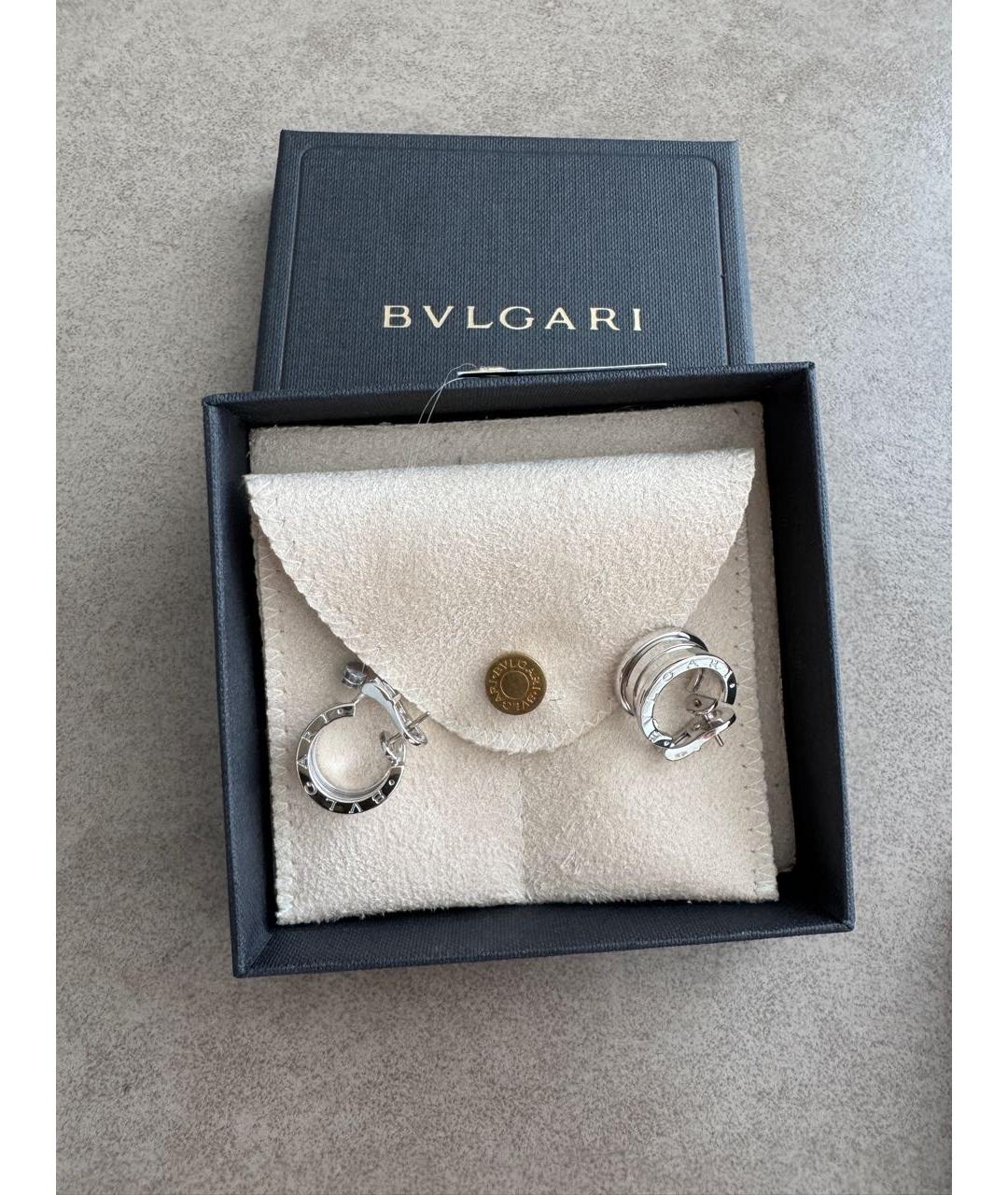 BVLGARI Серебряные серьги из белого золота, фото 2