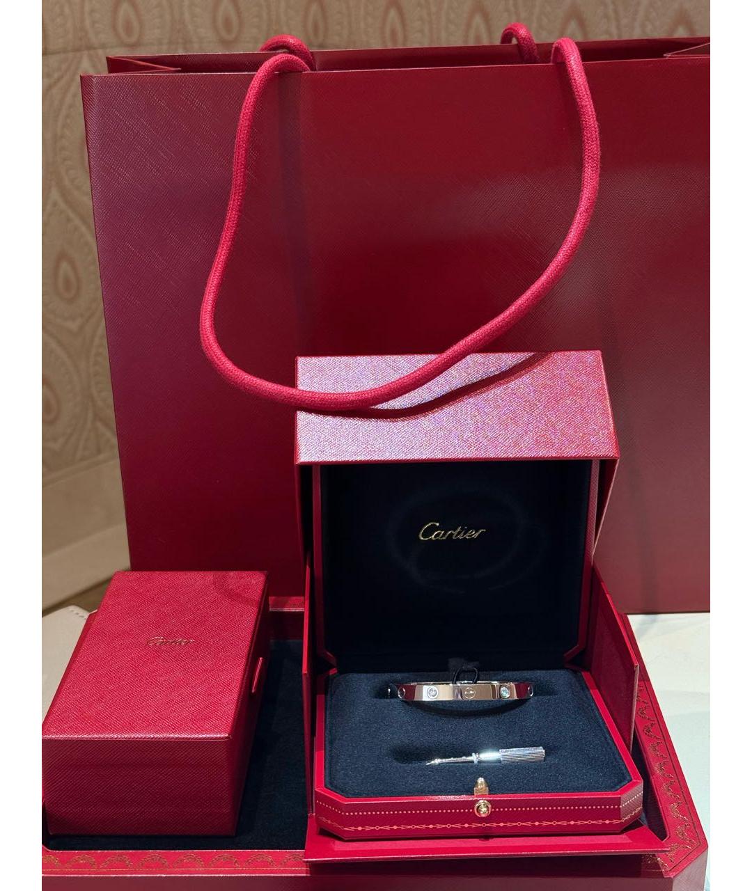 CARTIER Серебрянный браслет из белого золота, фото 2