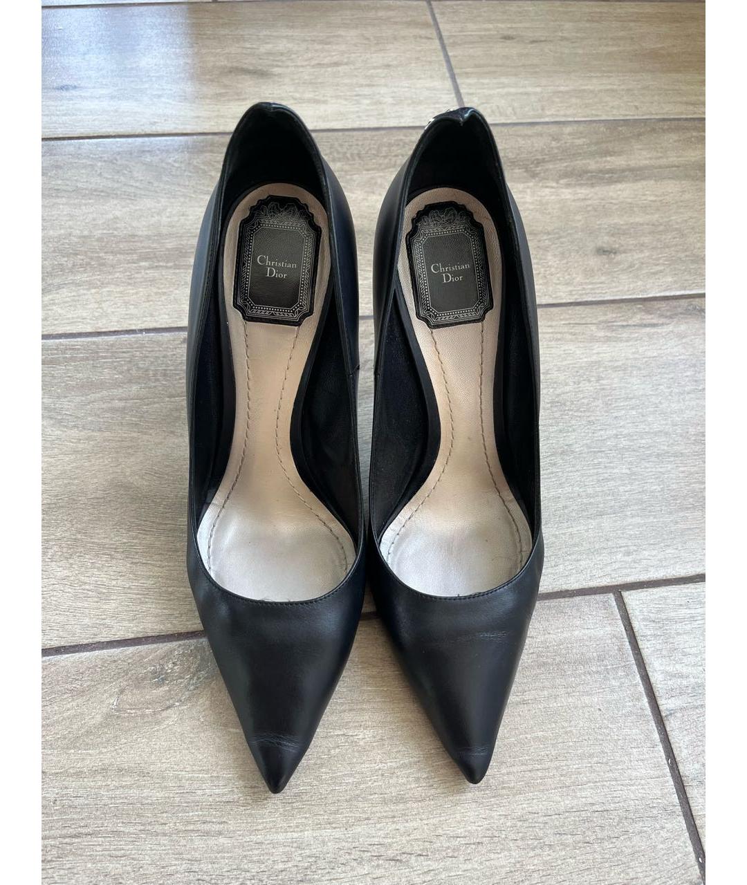 CHRISTIAN DIOR Черные кожаные туфли, фото 2