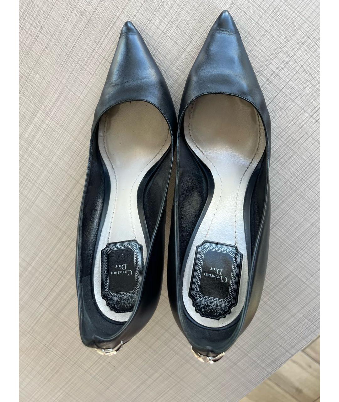 CHRISTIAN DIOR Черные кожаные туфли, фото 3