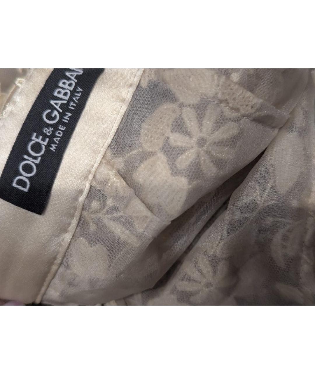 DOLCE&GABBANA Бежевый шелковый костюм с юбками, фото 4