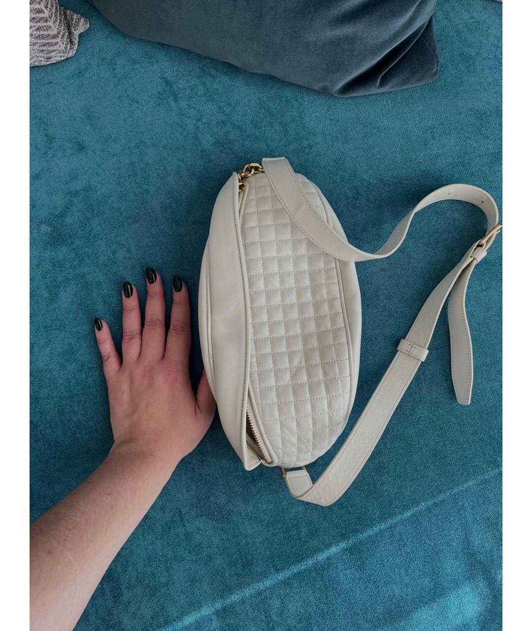 CELINE Белая кожаная поясная сумка, фото 4