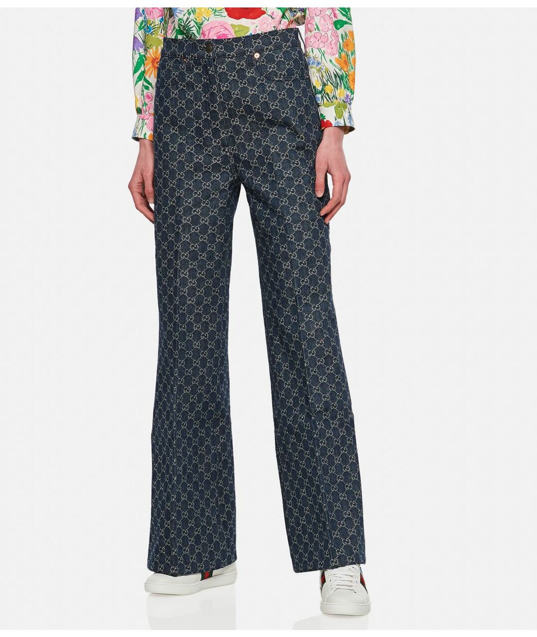 GUCCI Синие джинсы клеш, фото 8