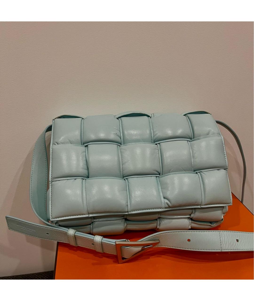 BOTTEGA VENETA Голубая кожаная сумка через плечо, фото 5