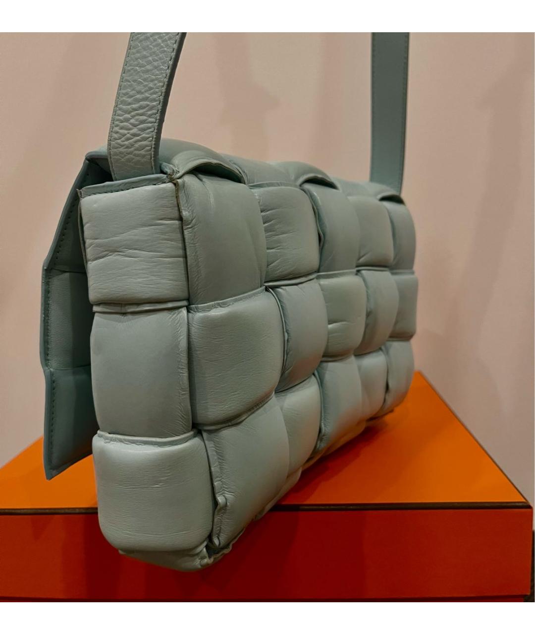 BOTTEGA VENETA Голубая кожаная сумка через плечо, фото 2