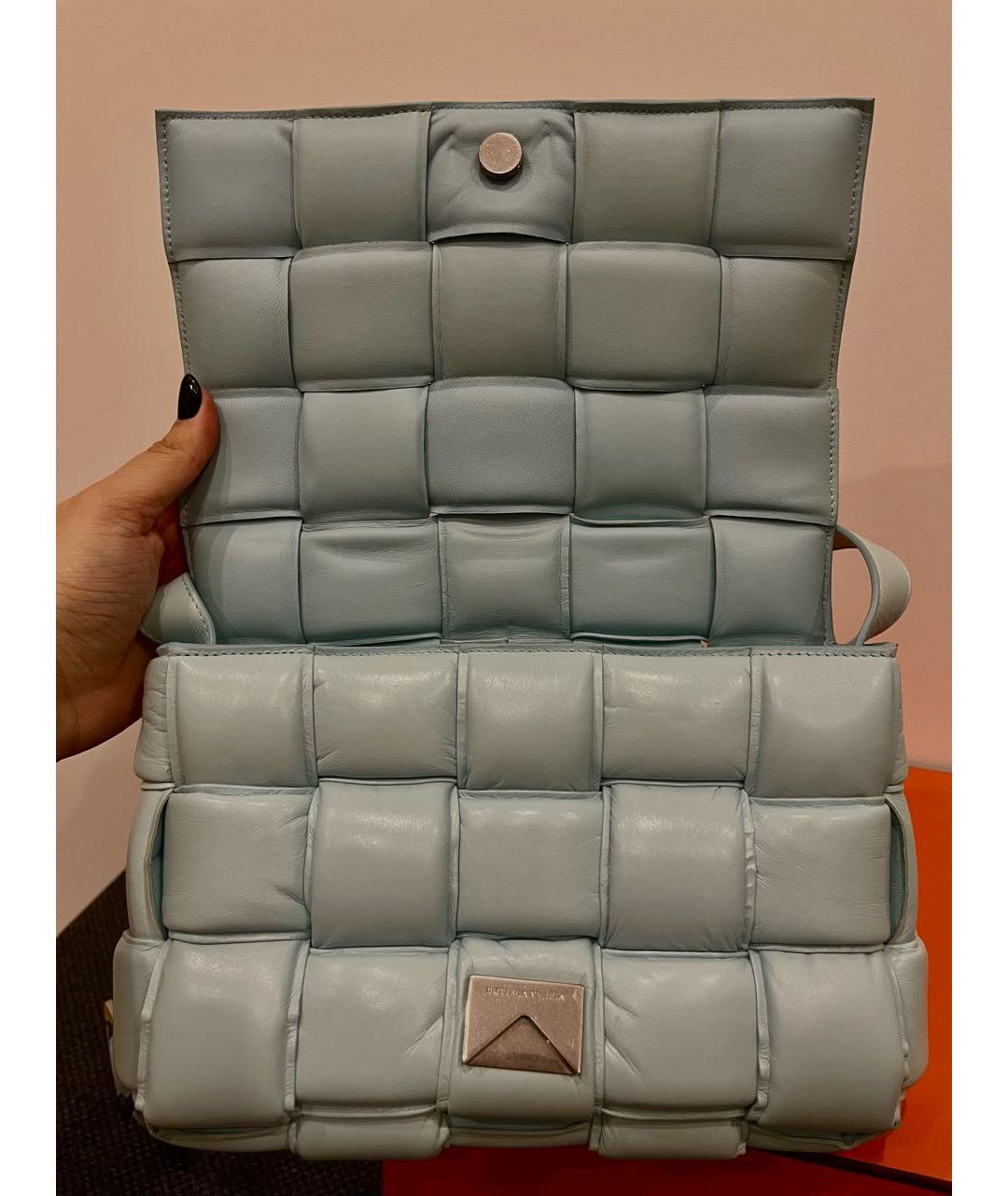 BOTTEGA VENETA Голубая кожаная сумка через плечо, фото 3