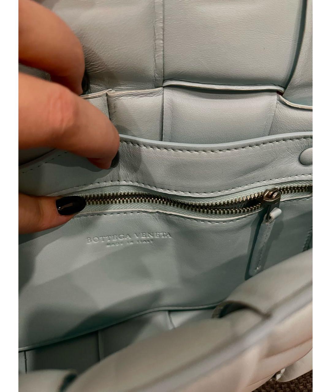 BOTTEGA VENETA Голубая кожаная сумка через плечо, фото 4