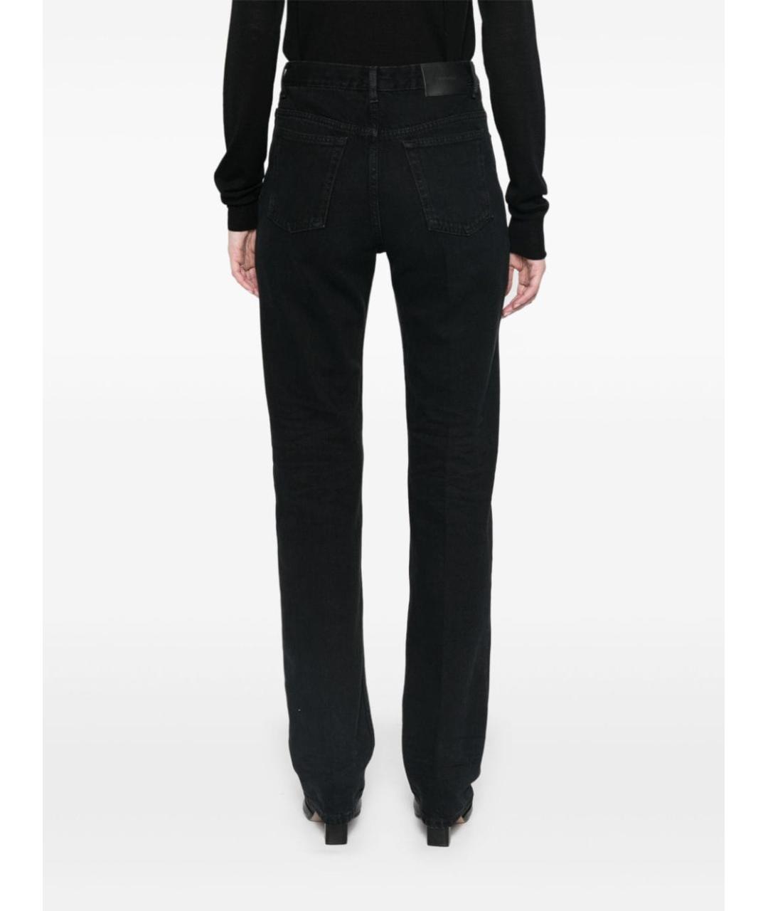 SAINT LAURENT Черные хлопковые прямые джинсы, фото 3