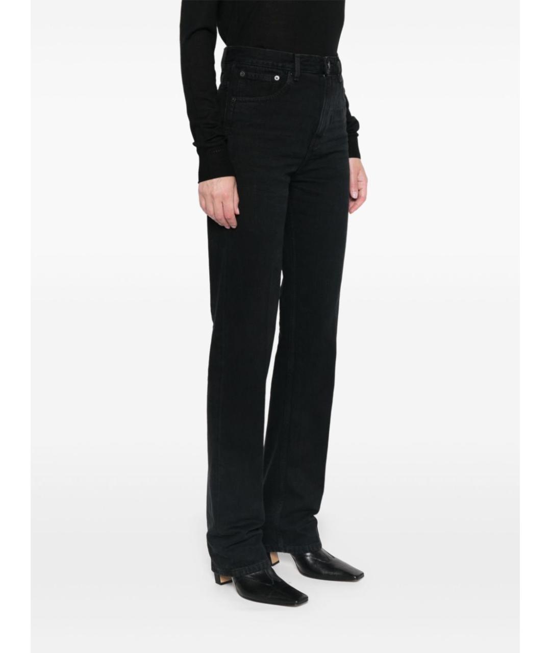 SAINT LAURENT Черные хлопковые прямые джинсы, фото 5