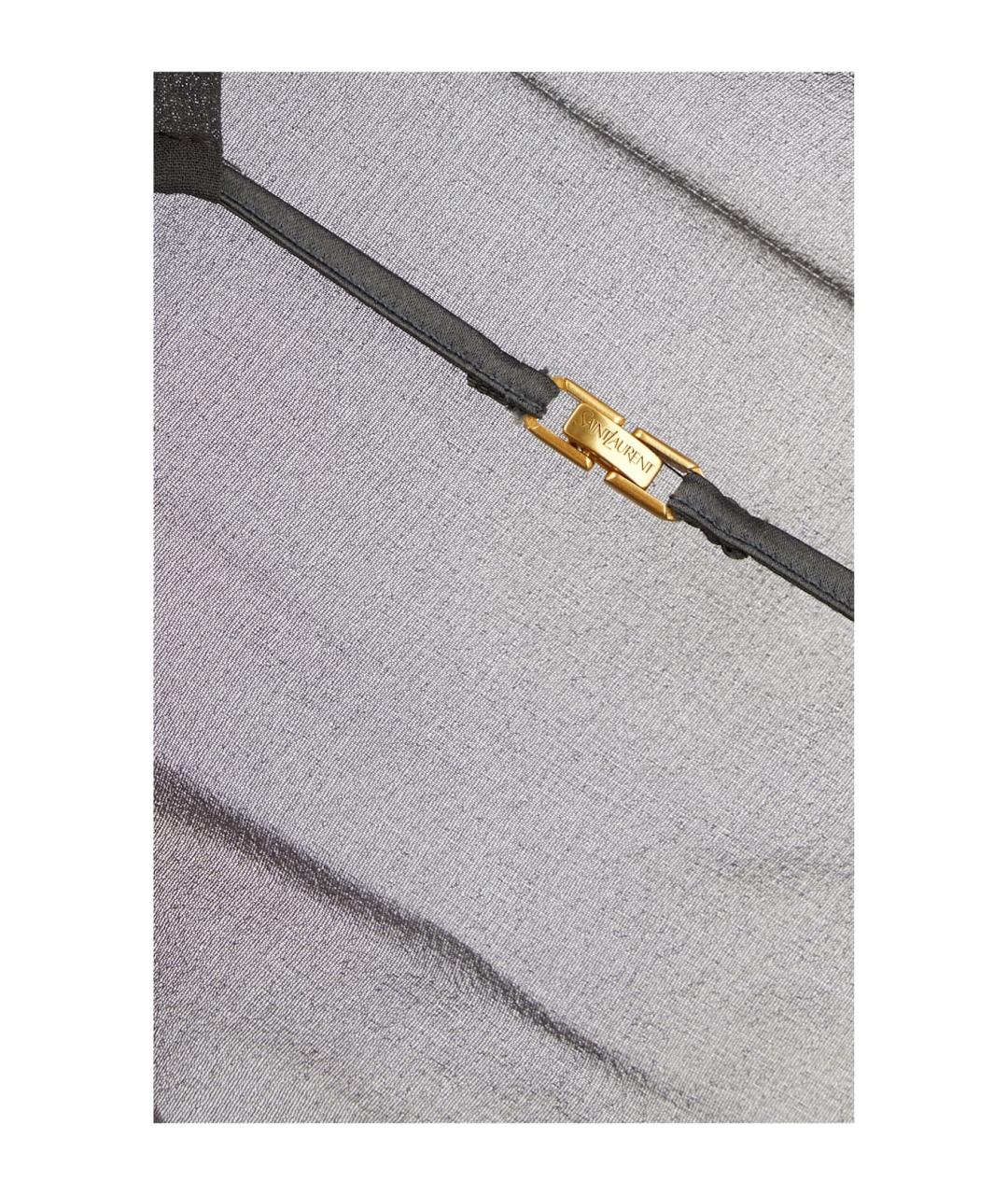 SAINT LAURENT Серая шелковая блузы, фото 7