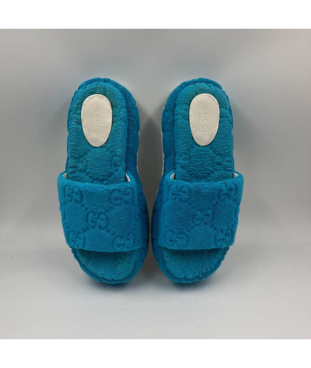 GUCCI Голубые шлепанцы, фото 3