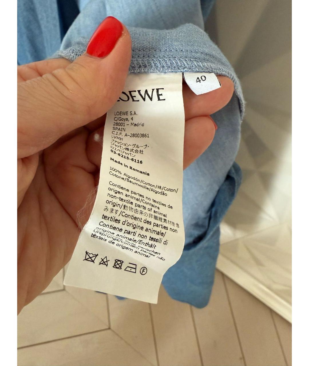 LOEWE Голубое хлопковое повседневное платье, фото 5