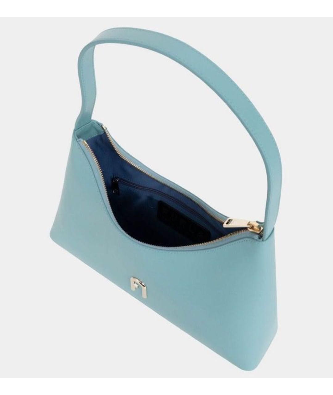 FURLA Бирюзовая кожаная сумка через плечо, фото 3