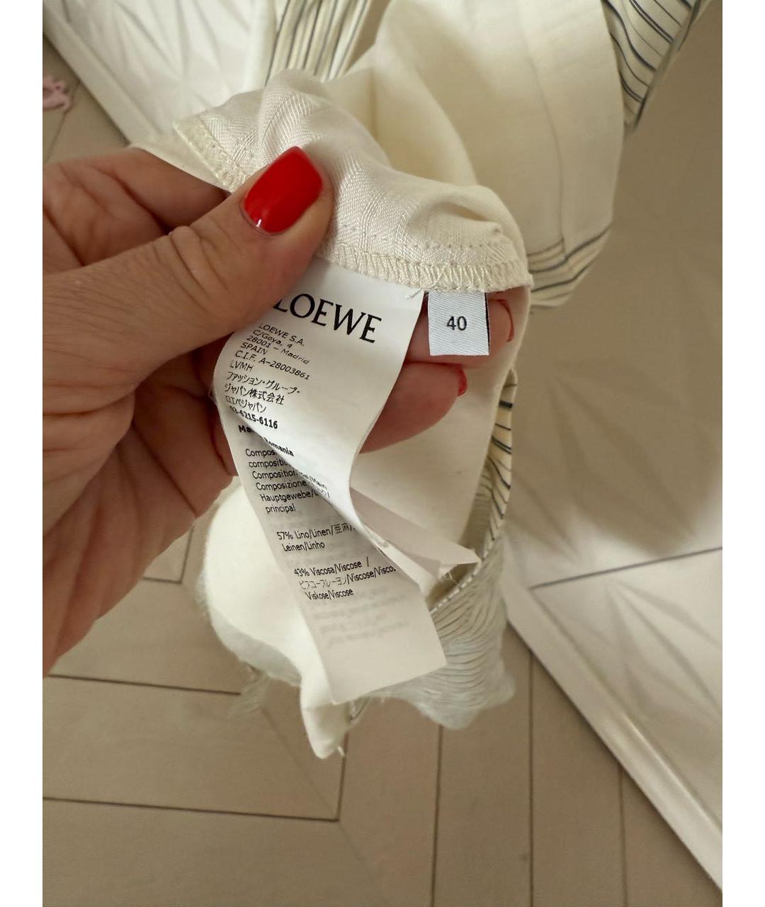 LOEWE Бежевое хлопковое повседневное платье, фото 6
