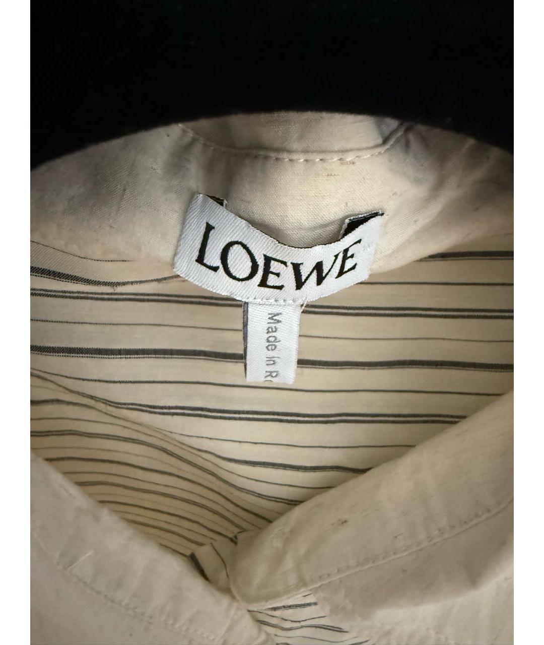 LOEWE Бежевое хлопковое повседневное платье, фото 5