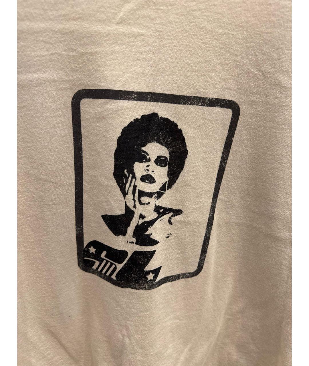 SAINT LAURENT Бежевая хлопковая футболка, фото 4