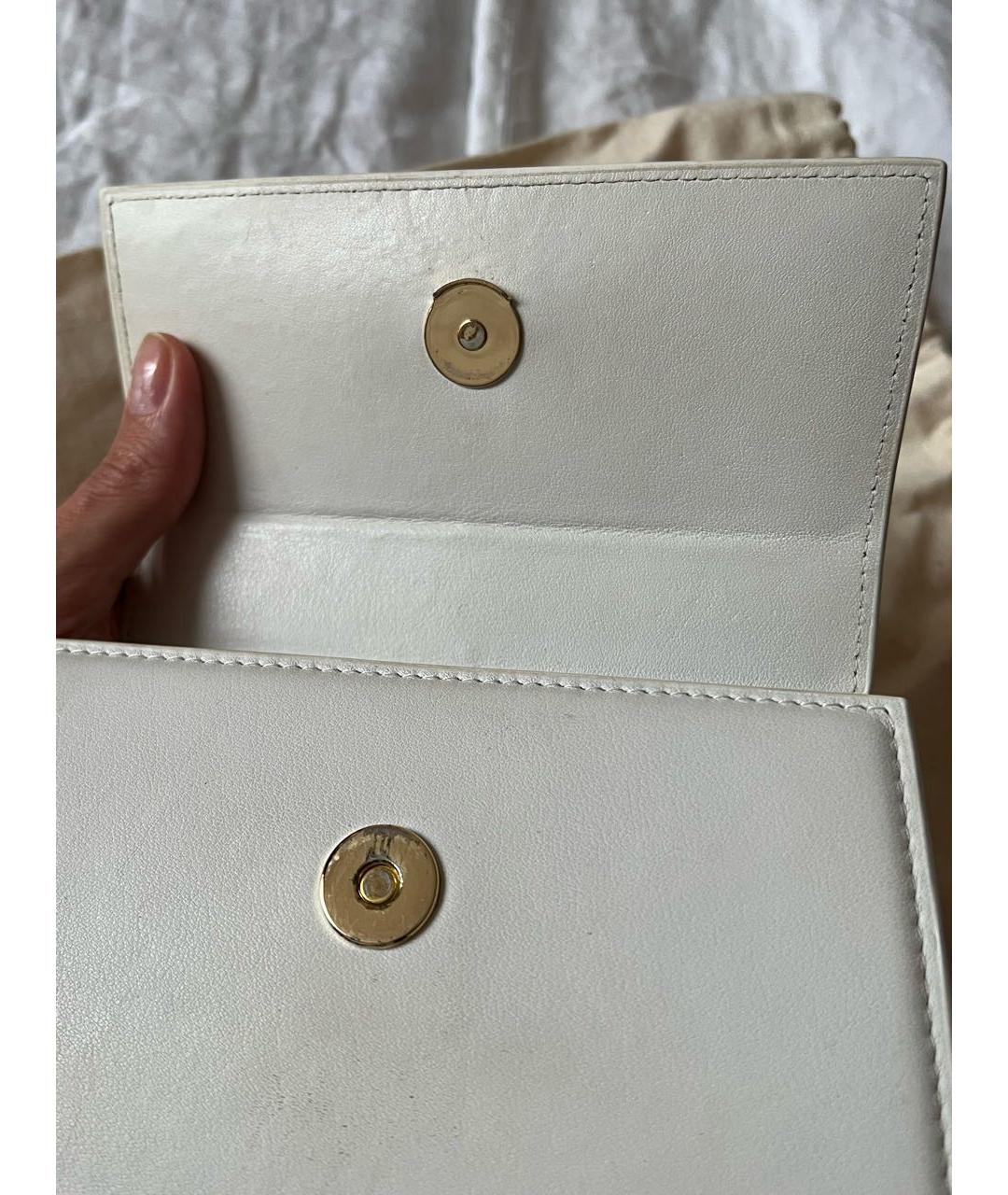 JACQUEMUS Белая кожаная сумка с короткими ручками, фото 6